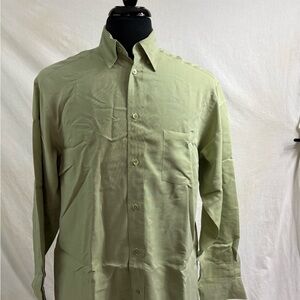 Ted Baker Men's Dress Shirt Size 2 Green Long Sleeved
